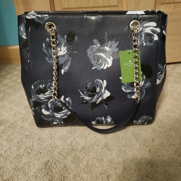 Navy blue kate spade floral purse